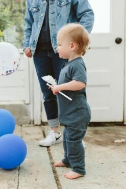 S/S ZIPPER ONEPIECE | MIDNIGHT -Goumikids Shop Goumi Americana KaitlinGreen 226