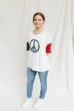 OVERSIZED PARENT TEE | PEACE -Goumikids Shop Goumi Americana KaitlinGreen 514