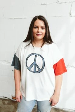 OVERSIZED PARENT TEE | PEACE -Goumikids Shop Goumi Americana KaitlinGreen 659