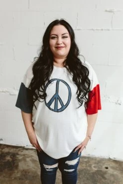 OVERSIZED PARENT TEE | PEACE -Goumikids Shop Goumi Americana KaitlinGreen 672