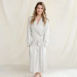 WOMENS ROBE | STORM GRAY -Goumikids Shop Goumi CoreJuly22 KaitlinGreen 6