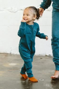 L/S RIB KNIT ZIPPER ONEPIECE | HUDSON -Goumikids Shop Goumi FW23Drop2 KaitlinGreen 157