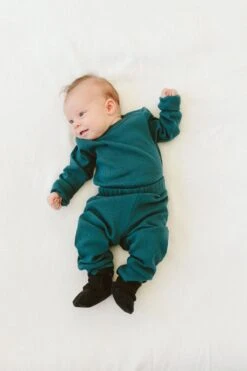 L/S RIB KNIT BODYSUIT | HUDSON -Goumikids Shop Goumi FW23Drop2 KaitlinGreen 449