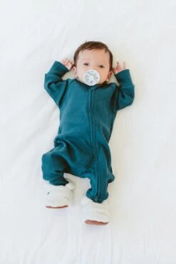 L/S RIB KNIT ZIPPER ONEPIECE | HUDSON -Goumikids Shop Goumi FW23Drop2 KaitlinGreen 48