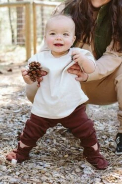 RIB KNIT PANTS | REDWOOD -Goumikids Shop Goumi Fall23Drop1 Location KaitlinGreen 195