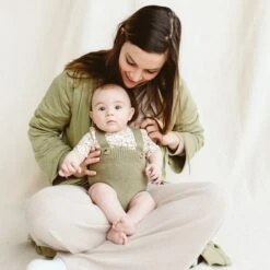 KNIT SUSPENDER BLOOMERS | ARTICHOKE -Goumikids Shop Goumi InTheGarden 53