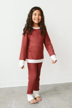 THERMAL JOGGER SET | COCOA + CREAM | FITS SNUG