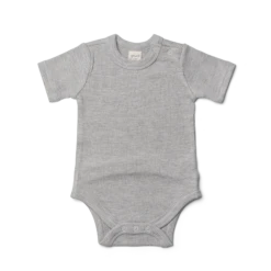 WAFFLE THERMAL S/S BODYSUIT | THUNDERSTORM | FITS SNUG -Goumikids Shop Goumikids Bodysuit 0 3 Front