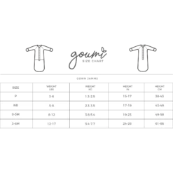 24 HOUR CONVERTIBLE GOWN | STORM GRAY -Goumikids Shop GownJammsWebSizeChart 2x b4039155 181d 43af bc8b a381de8a371c