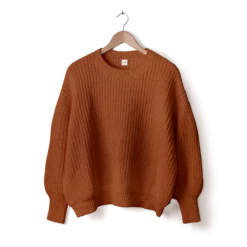 WOMENS CHUNKY KNIT SWEATER | CLAY -Goumikids Shop Oversized Mom Sweater Front Clay