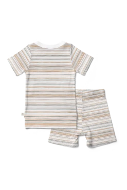 ALL DAY BIG KID BIKER SET | BOARDWALK STRIPE -Goumikids Shop SS Loungewear Boardwalk Back